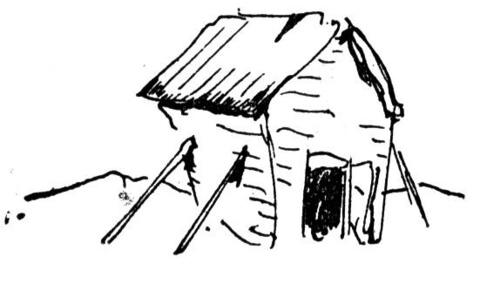 Old Ruined Hut  Coloring page