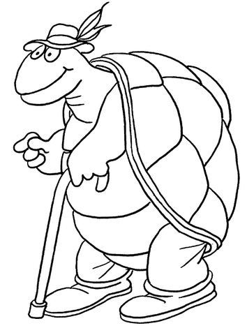 Old Turtle Coloring page