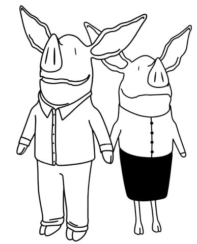 Olivia's Mother and Father Coloring page