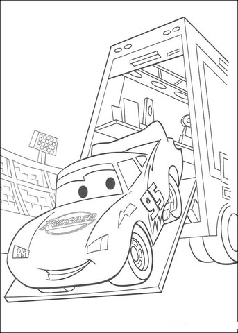 McQueen is Out From The Container  Coloring page