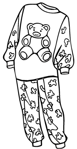 Pajamas for a Girl  Coloring page