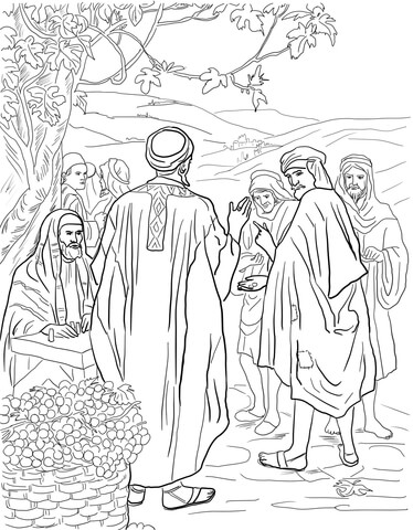 Parable of the Workers in the Vineyard Coloring page