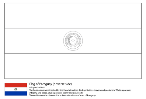 Paraguay Flag Coloring page