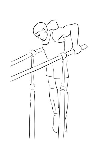 Parallel Bars Gymnastics Coloring page