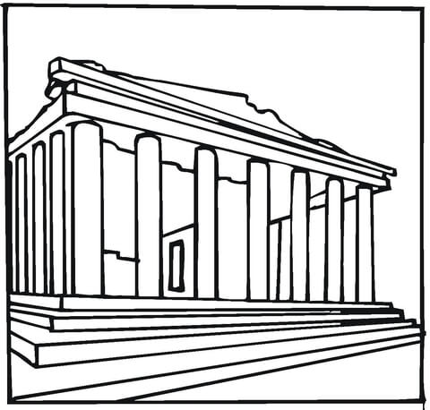 Parthenon Greece  Coloring page