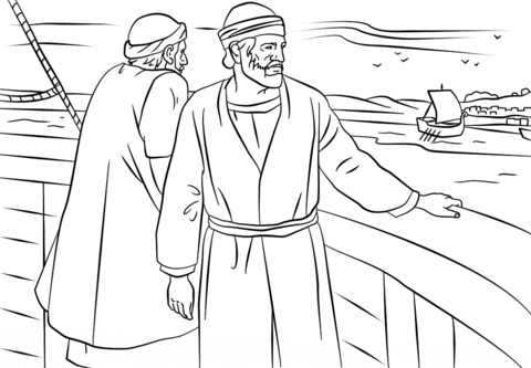 Paul and Barnabas missionary journey Coloring page