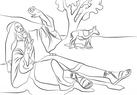 Paul Blinded on the Road to Damascus Coloring page