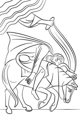 Paul's Conversion on the Road to Damascus Coloring page