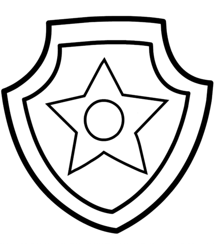 Paw Patrol Chase Badge Coloring page