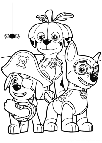 Paw Patrol Halloween Party Coloring page