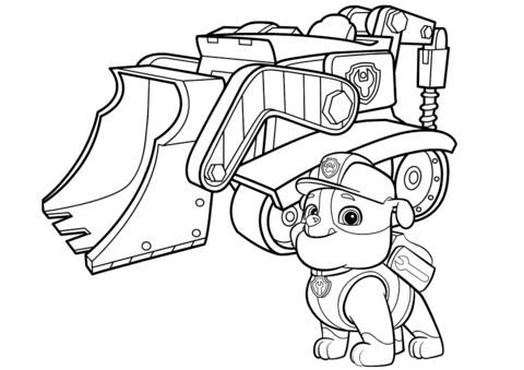 Paw Patrol Rubble's Bulldozer Coloring page