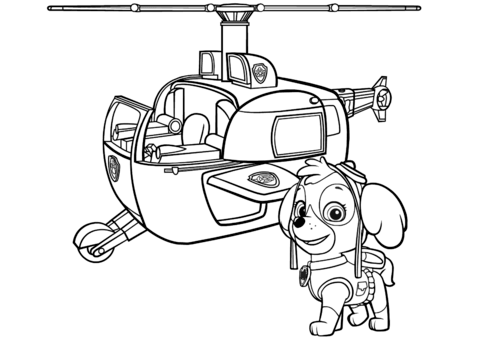 Paw Patrol Skye's Helicopter Coloring page