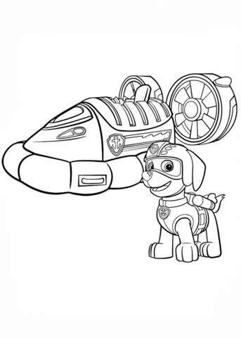 Paw Patrol Zuma's Hovercraft Coloring page