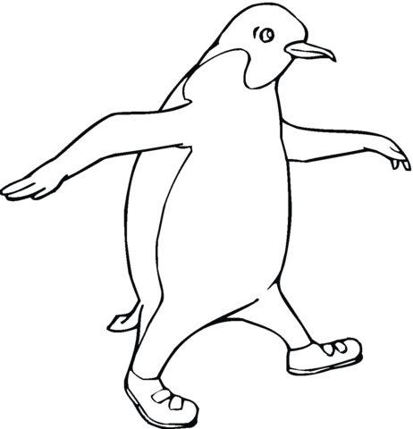 Penguin Use Shoe Coloring page