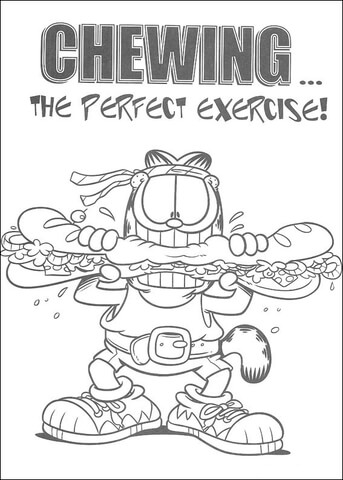 Chewing is Perfect Exercise  Coloring page