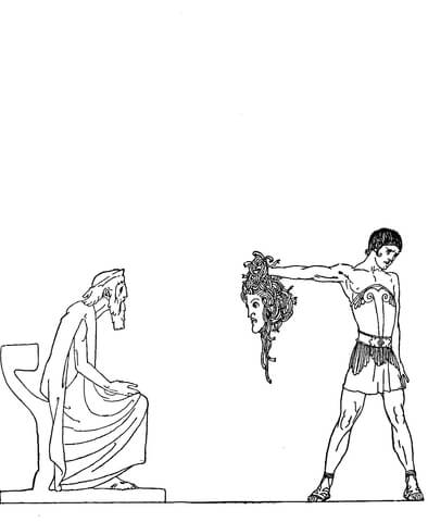 Perseus Drew out the Gorgon's Head Coloring page