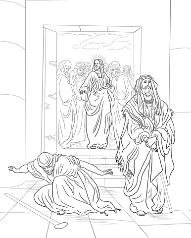 Pharisee and Tax Collector Coloring page