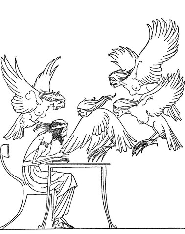 Phineus and the Harpies Coloring page