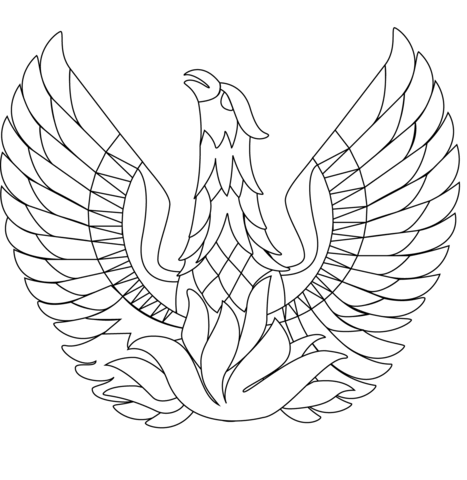 Phoenix Bird Coloring page