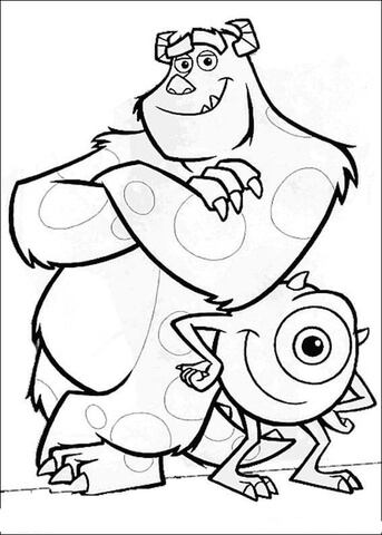 Picture Of Mike And Sulley  Coloring page