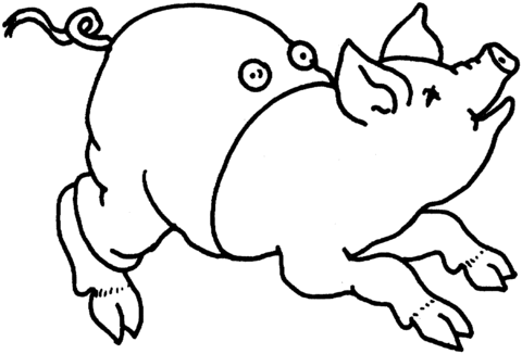 Pig Use Trousers Coloring page