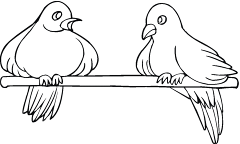 Two Pigeons Coloring page