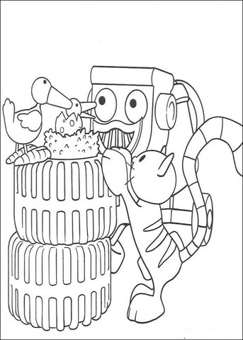 Pilchard Trix And The Birds  Coloring page