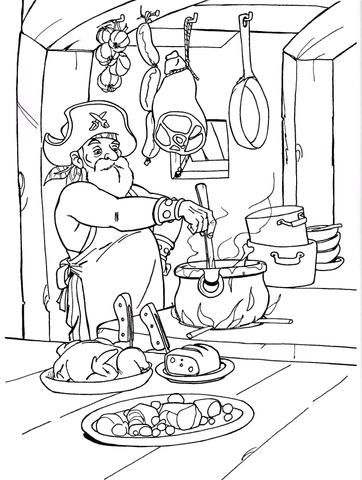 Pirate Chef  Coloring page