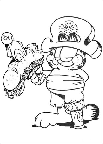 Garfield Pirate  Coloring page