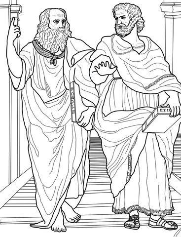 Plato and Aristotle Coloring page