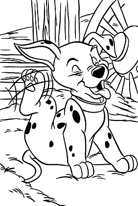 Playfull Dalmatian Coloring page