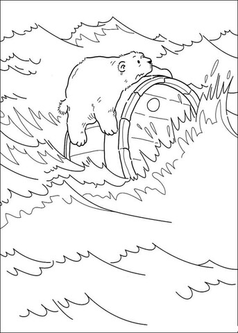 Lars Is lying on the barrel Coloring page