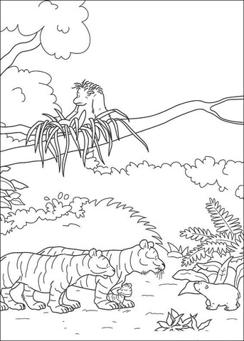 Little Polar Bear Meets Tigers  Coloring page