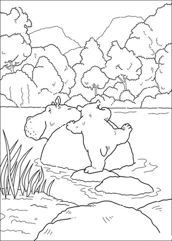 Lars Wants To Sit On The Hippo  Coloring page