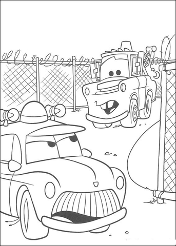 Sheriff and Mater Coloring page