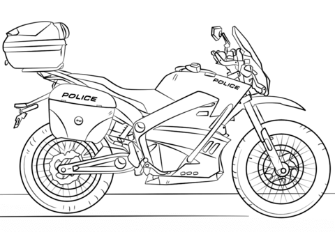 Police Motorcycle Coloring page