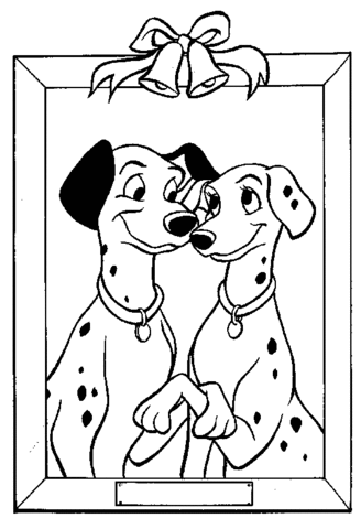 Pongo And Perdita portrait Coloring page