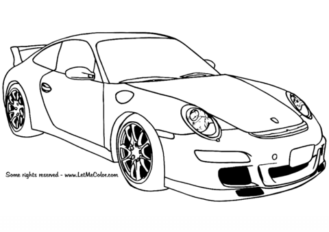 Porsche 911 GT3 Coloring page