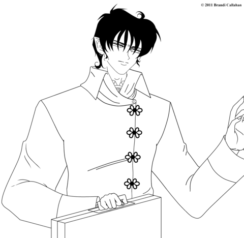 Professor Jade from Vampire Knight Manga Coloring page