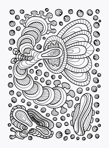 Psychedelic Pattern Coloring page