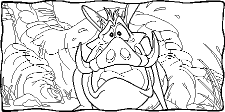 Pumbaa is Confused Coloring page