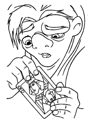 Quasimodo With A Card  Coloring page