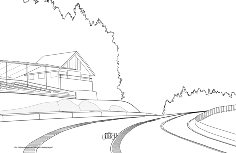 Race Track Coloring page