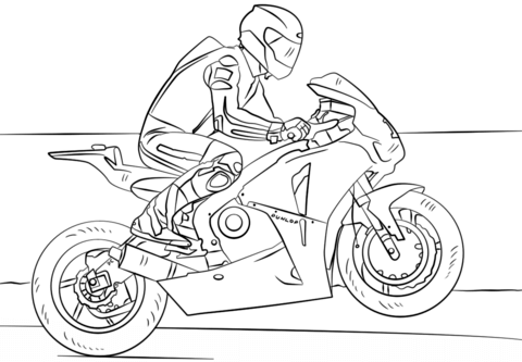 Racing Motorcycle Coloring page