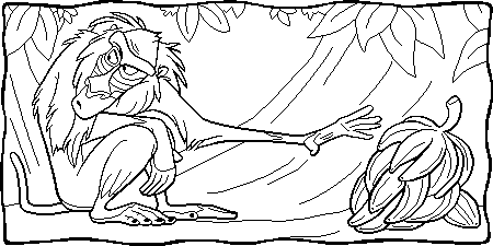 Rafiki And Banana  Coloring page