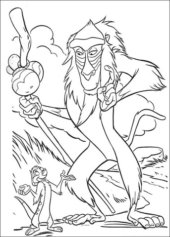 Rafiki And Timon  Coloring page