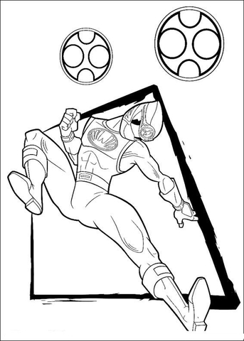 Ranger Blue Is Jumping  Coloring page