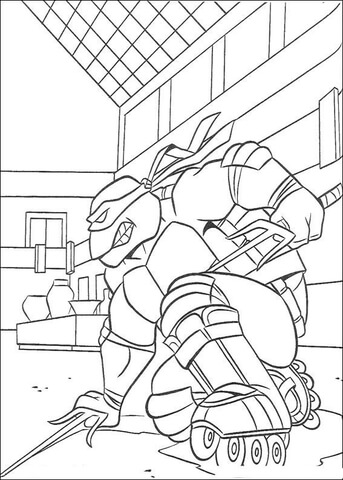 Raphael with twin sai Coloring page