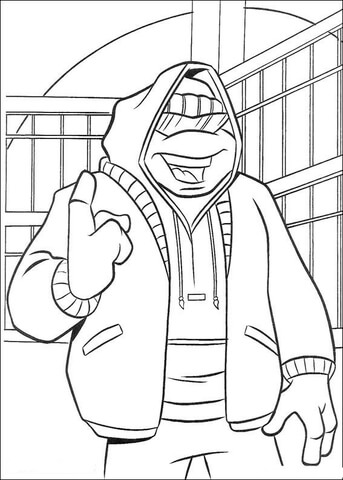 Raphael Wears Jacket  Coloring page