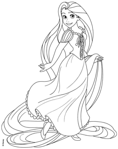 Rapunzel from Disney Tangled Coloring page